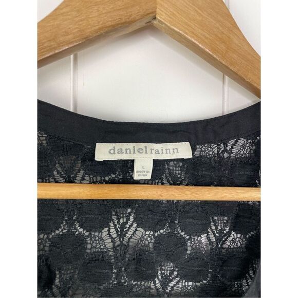 Daniel Rainn Black Sheer Peplum Work Blouse Size L - Picture 2 of 6